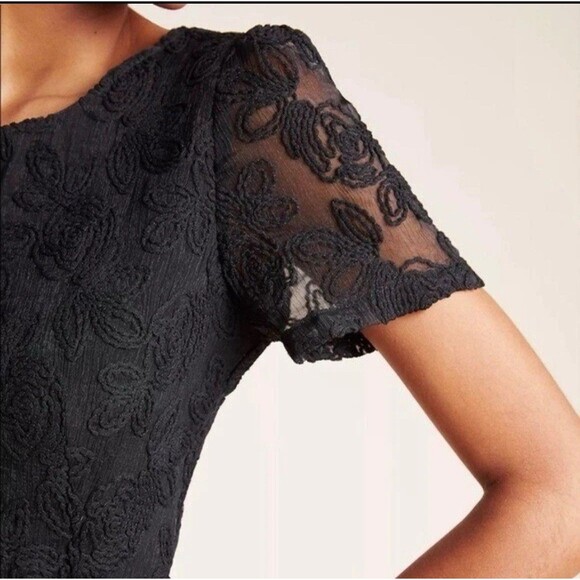 Anthropologie Sunday In Brooklyn XS Violetta Lace Midi BlackDress A-Line NWT - Picture 3 of 13